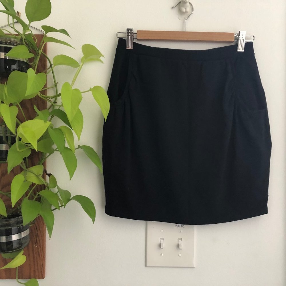ASOS Black Cotton Miniskirt with Pockets